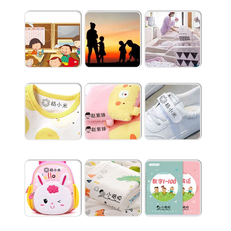 Personal Name Stamp Student Baby Name Engraved Waterproof Non-fading Kindergarten Cute Cartoon Clothing Seal