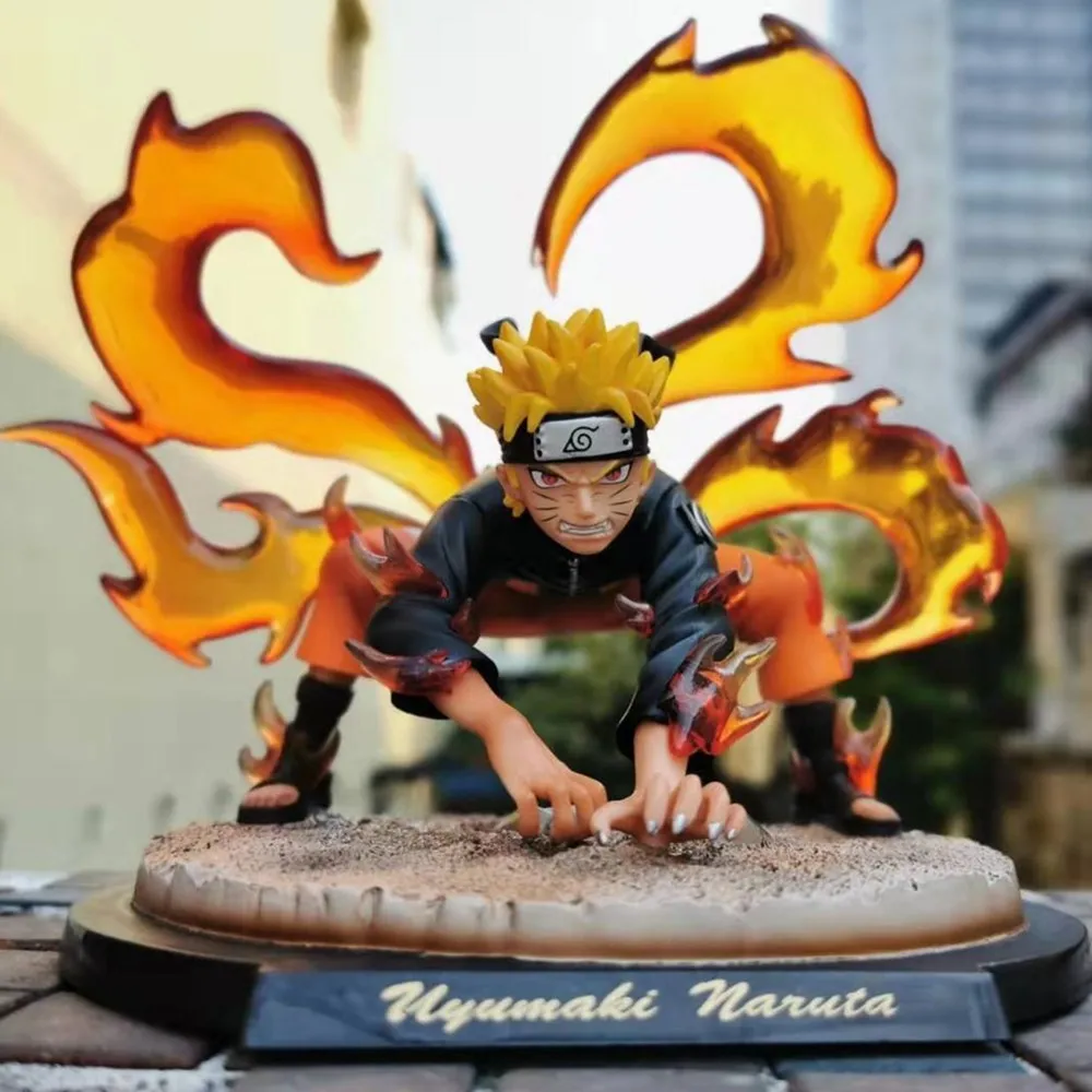 Naruto Anime Uzumaki Naruto Action Figures Kurama Figma Toys for Children GK Ninetales PVC Model Doll Shippuden Figurine Naruto