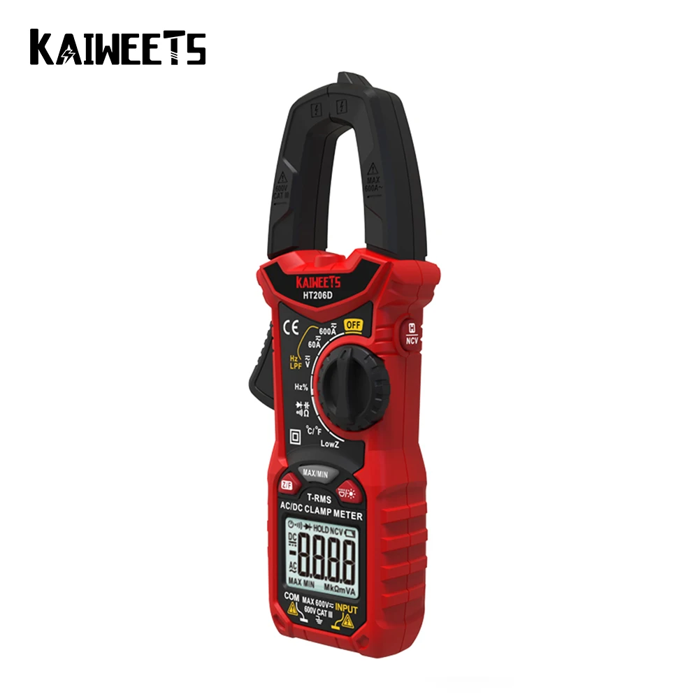 hardness testing machine KAIWEETS AC DC Digital Clamp Meter Multimeter Pinza Amperimetrica True RMS High Precision Capacitance NCV Ohm Hz Tester wind anemometer