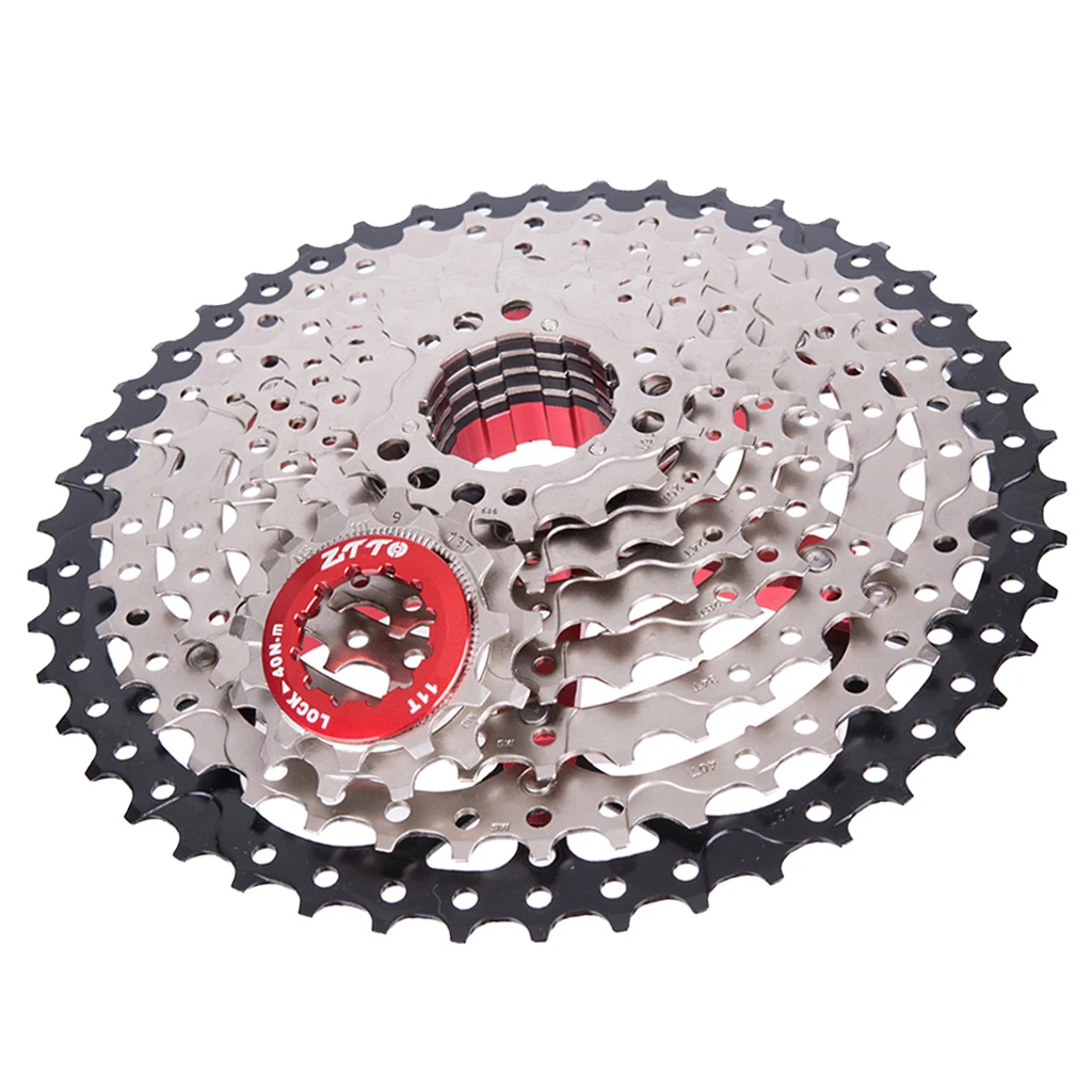 Sturdy Bicycle Cassette, 9 Speed 11-46 Teeth (11-13-16-20-24-28-34-40-46T) - Mountain Bike MTB Accessories