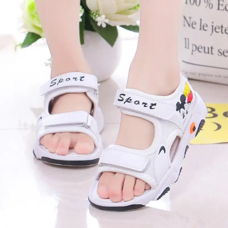 

Girls Sandals 2020 New Korean Summer Boys Shoes Kids Children Girl Cartoon Mickey Rubber Sandals Baby Shoe Middle Big Child