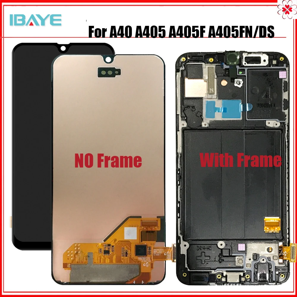 For Samsung Galaxy A40 A405 A405F A405FN DS LCD Display Touch Screen Assembly With Frame A405 1