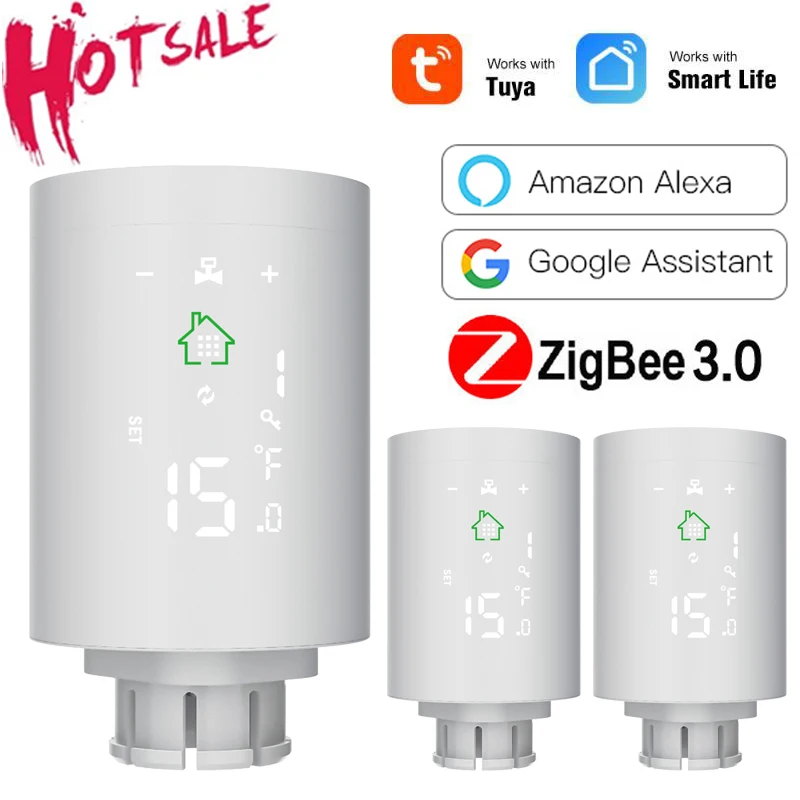 Умный привод радиатора Tuya ZigBee3.0 программируемый термостатический клапан