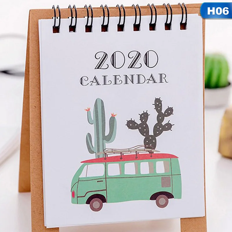 Ручной рисунок свежий мультфильм Мини Фламинго настольная бумага календарь двойной ежедневный планировщик стол планировщик годовой Органайзер дня - Цвет: H06
