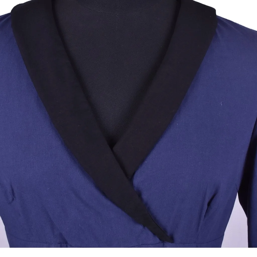 Vestidos ropa mujer зимнее платье женское с длинным рукавом винтажное рождественское платье однотонное с v-образным вырезом ретро качели Вечерние платья robe femme