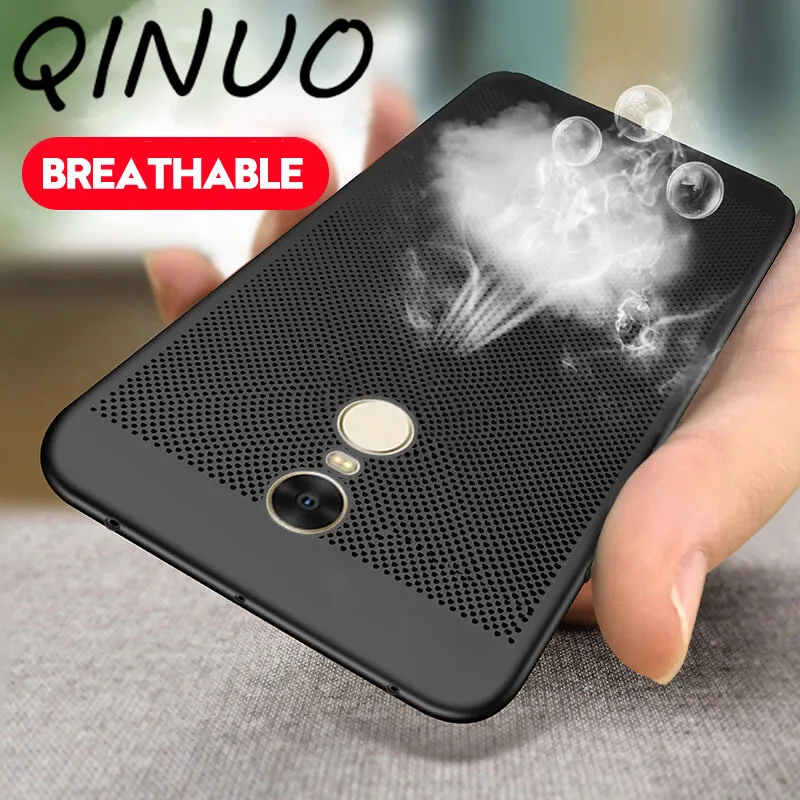 

QINUO Breathable Hole Cooling Matte Case For Redmi Note 7 3 5 4 4X Pro Hard PC Coque For Redmi 7 Pro S2 3S 4A 5 5A 6A Pro Funda