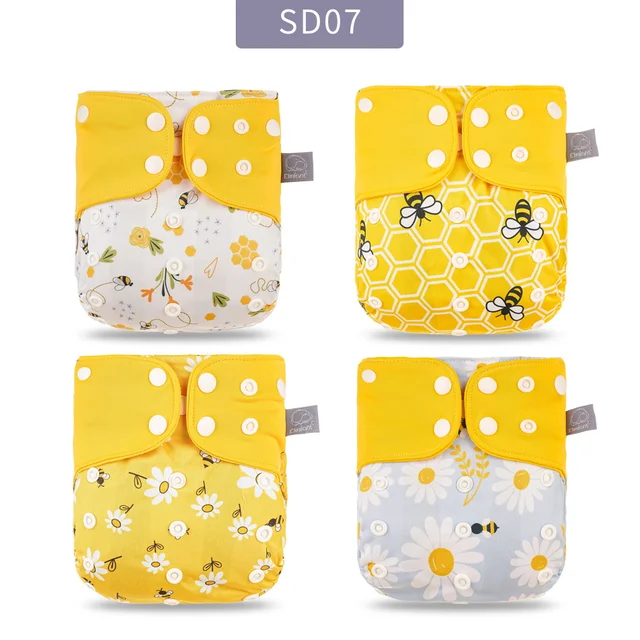 Elinfant Panties Baby Diapers Reusable Nappies 4 Pcs/Set New Fashion Style Mother Kids Waterproof  Pocket Diaper All In One Size SD07-only diaper