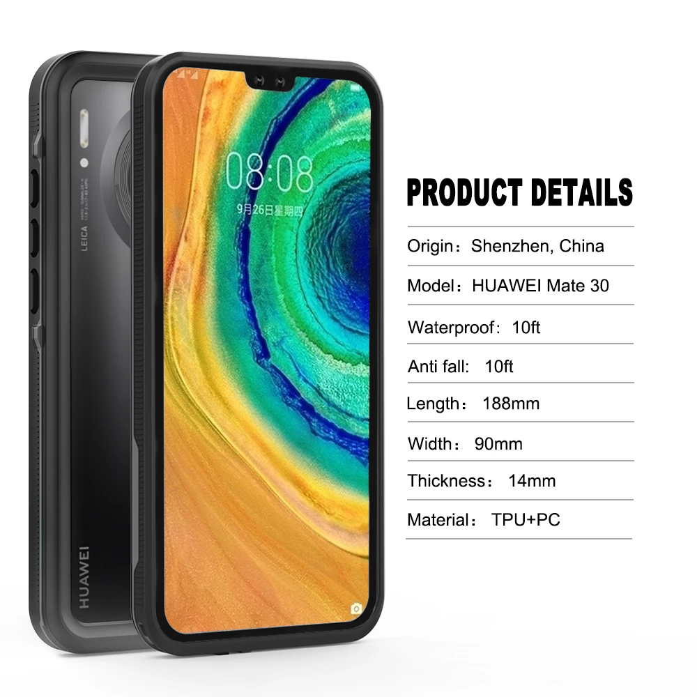 Чехол для плавания, дайвинга, для huawei mate 30 Pro, противоударный, пылезащитный, полный корпус, IP68, водонепроницаемый чехол для P20 P30 Lite, для спорта на открытом воздухе, Funda
