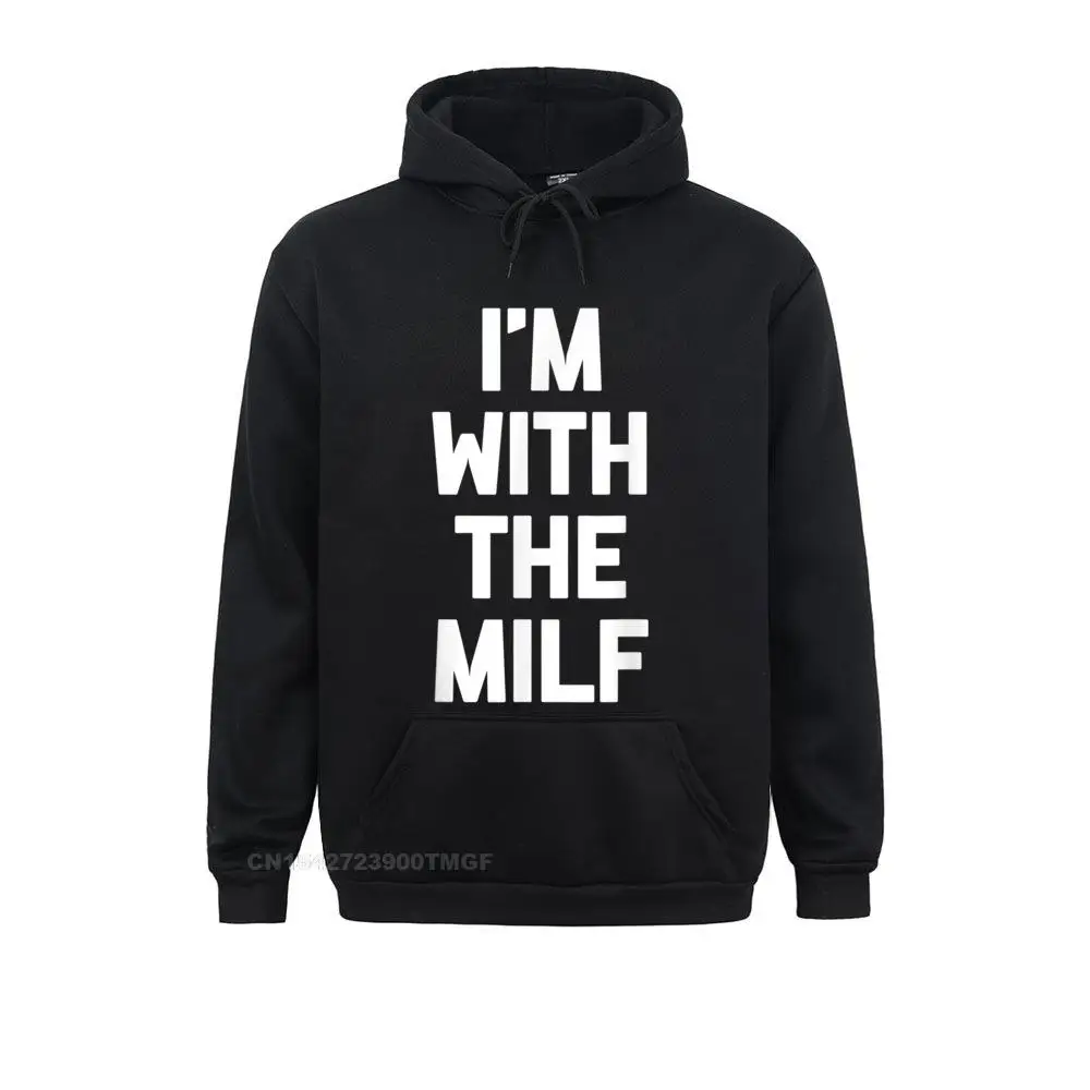 Funny Mom Shirt Im With The MILF T-Shirt funny saying cute T-Shirt__18974 Sweatshirts Simple Style Long Sleeve Company  Hoodies Clothes for Men Thanksgiving Day Funny Mom Shirt Im With The MILF T-Shirt funny saying cute T-Shirt__18974black