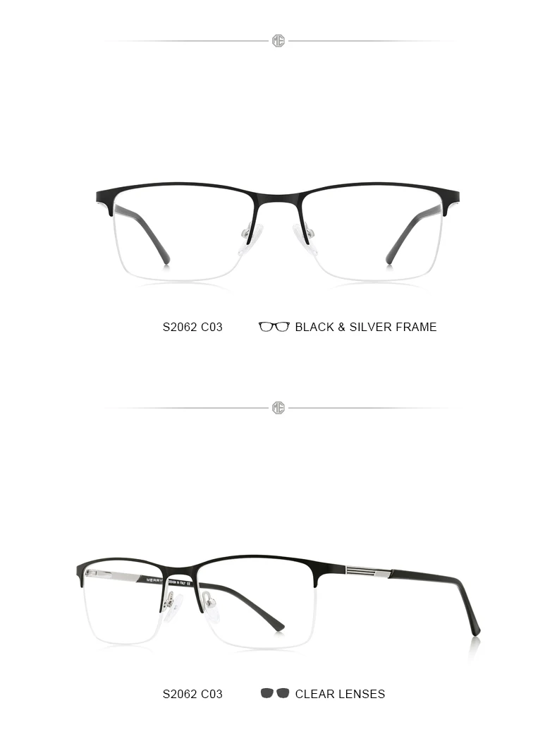MERRYS дизайн для мужчин сплав оправа для очков для мужчин квадратный половина оптический Сверхлегкий миопия, Гиперметропия рецепт очки S2062