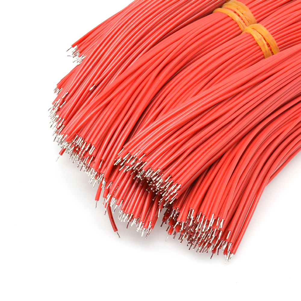 100 шт. 24AWG 8/10/15/20 см гальванически лужёные макетная плата припоя кабель Fly перемычек проводной кабель 1007-24AWG проводник электрические провода - Цвет: Красный