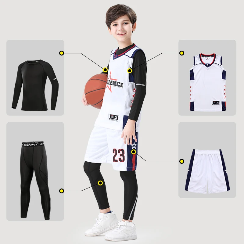 4PCS Suit Kids Basketball Clothing Set Childrens Primary School Autumn Winter Custom LOGO Sports Training Team Uniforms - AliExpress