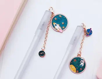 

new pretty blue earth pendant gel pen cute cartoon neutral pen student prize office black write pen promotion gift pen 36pc/lot