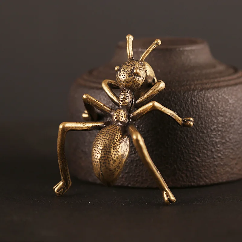 1pc Handmade Mini Brass Ant Ornaments Antique Crafts Pendant Figurine Home Decor | Дом и сад