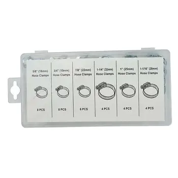 

34Pcs 16-32mm Spring Clips Fuel Oil Water Hose Clips Pipe Tube Clamps Fastener Carbon Steel