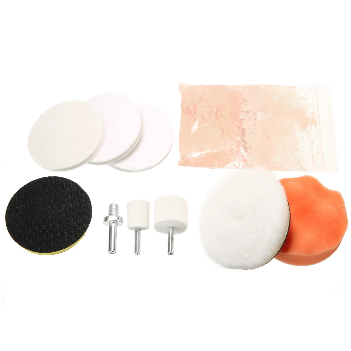 1set Car Windshield Window Glass Wool Felt Polishing Powder Scratch Remover Repair Kit M10 Thread Drill Adapter