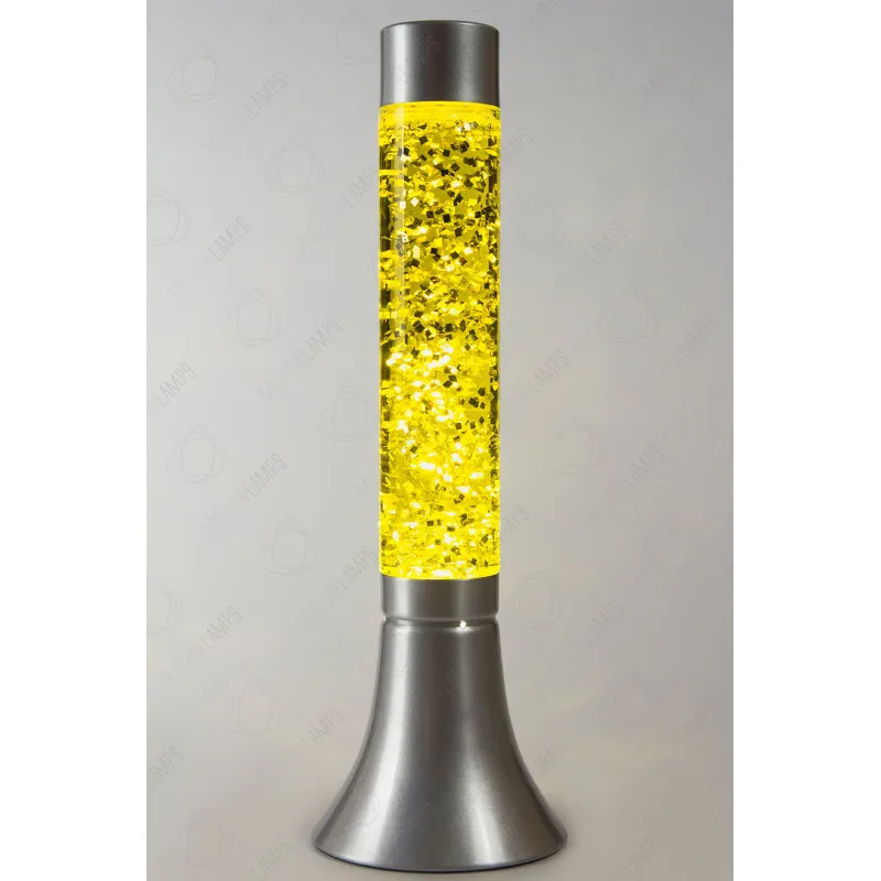 Лава-лампа 39см CY Жёлтая/Блёстки (Глиттер) | Лампы и освещение