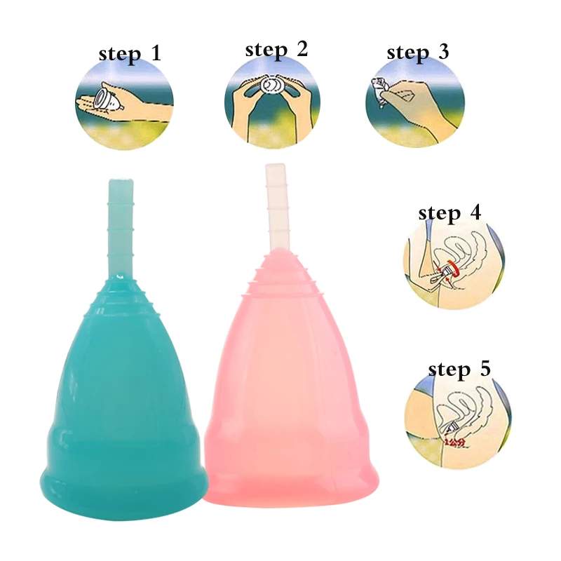 50pcs Feminine Hygiene Menstrual Cup 100% Medical Grade Silicone Copo Menstrual de Silicone Medica Reusable Lady Menstrual Cups