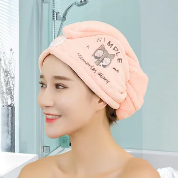

Withme Hair Towel Bath Towels Double-sided enlarged thickening water-absorbent and easy-drying Catton cat hair towel shower cap