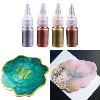 

4 Colors Epoxy Resin Colorant Glitter Marble Metallic Pigment Resin Jewelry DIY