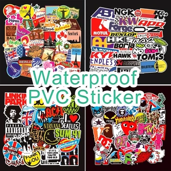 

50-100 Pcs Non-repeated PVC Removable Waterproof Graffiti Stickers Trolley Case Cycle Guitar Sunscreen LOGO Punk Pokemon