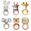 1Pc Wooden Baby Teether Crochet Elephant Rattle Toy BPA Free Wood Rodent Rattle Baby Mobile Gym Newborn Stroller Educational Toy 1