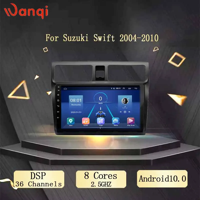 Car GPS Radio Navigation 10.1 Inch Wanqi 10.0 Full Touch Screen Multimedia System for Suzuki Swift 2004-2010 DSP AHD BT | Автомобили и