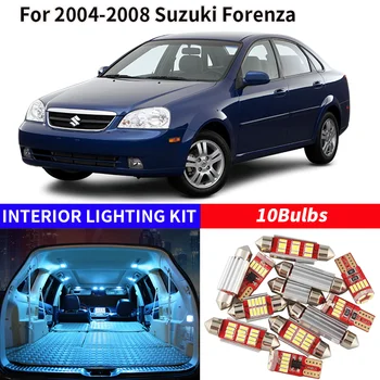 

10x Canbus White LED Light Bulbs Interior Kit For 2004-2008 Suzuki Forenza Map Glove Box Trunk Cargo License Lamp 12V Car Light