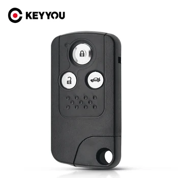 

KEYYOU For Honda CRV Accord Civic Odyssey Intelligent Smart Keyless Entry Control Key Shell Cover Case 3 Buttons Remote Key Fob