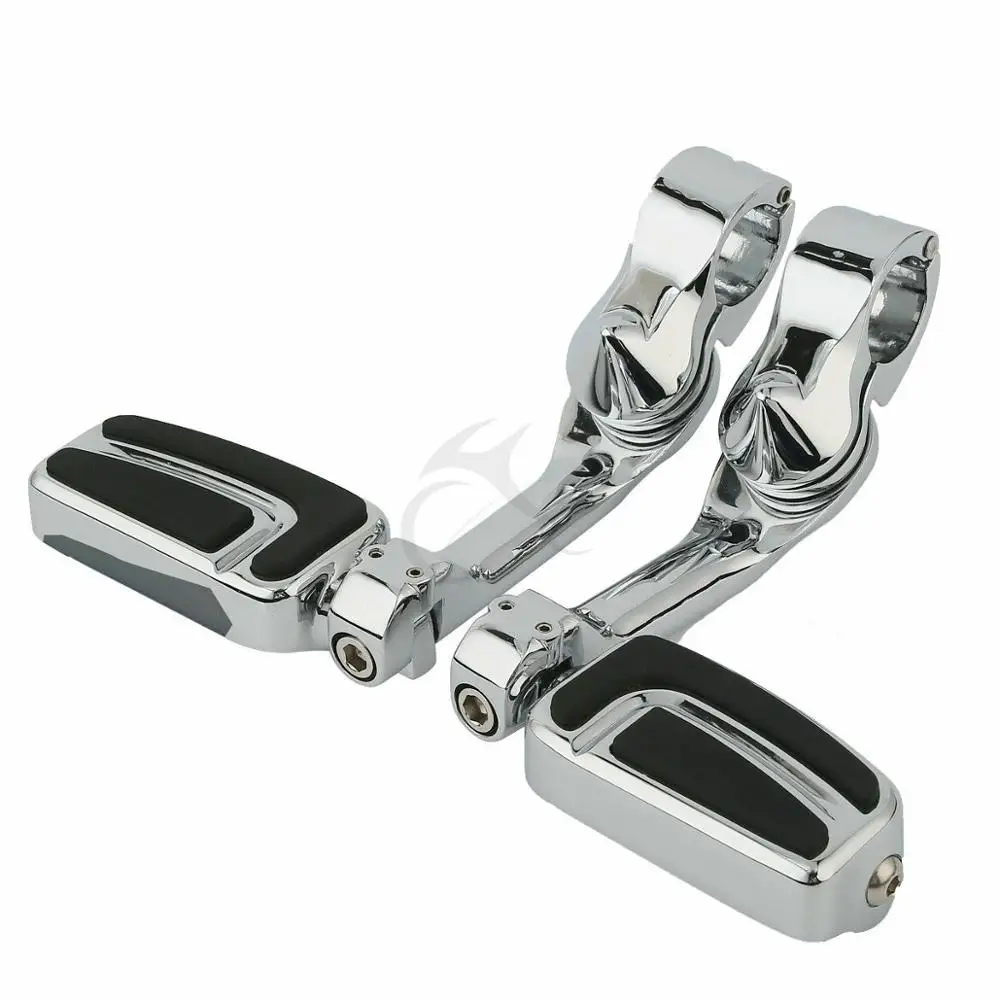 Motorcycle 1-1/4" 32mm Foot Rests Footpeg Long Angled Highway Engine Guard For Harley Electra Glide Road Glide