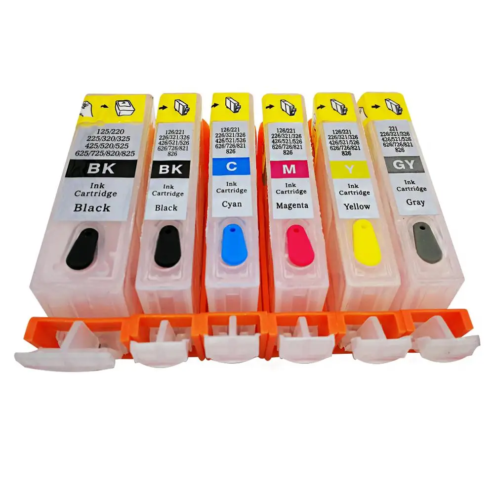 6 COLORS PGI 425 CLI 426 Refillable ink cartridge For Canon Pixma