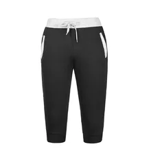 Мужские шорты с эластичной резинкой на талии для фитнеса, бега, эластичные спортивные штаны для бодибилдинга, на шнурке, однотонные спортивные шорты длиной до середины икры# Z