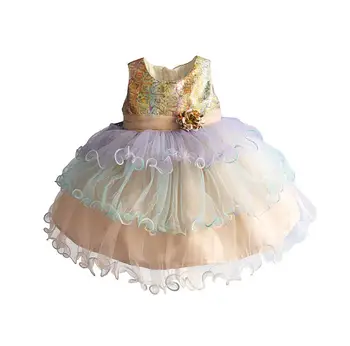 

2020 Wholesale Baby Girl Princess Baptism Dresses Infant Baby Girl 1 Year Birthday Party Dress Christening Toddler Girl Clothes