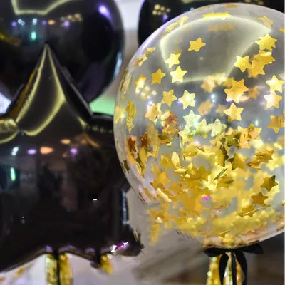 1 шт. 18 дюймов воздушные шары с конфетти цвета розовое золото Воздушные шары ко дню рождения свадебные шары для дня рождения украшения для вечеринки дети розовый день рождения XN - Цвет: gold star