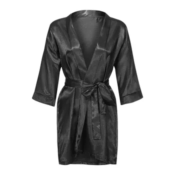 

S-3XL Plus Size Robes For Women Sexy Bathrobe Women Dressing Gown Women Sleepwear Lace Robe Satin Bathrobe szlafrok damski Sexy