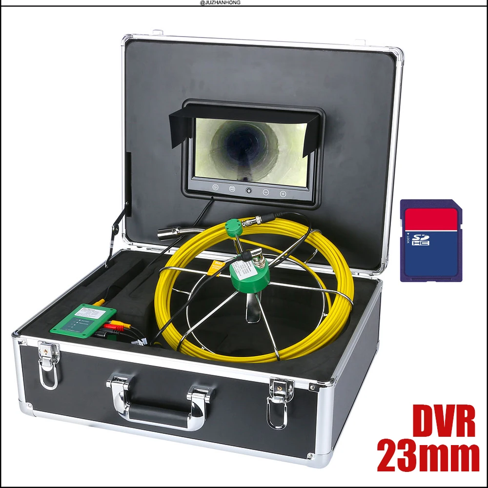 23mm pipe inspection video camera 9inch monitor dvr