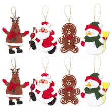 Набор из 8 фетровый орнамент-включает оленей, Санта-Клауса, пряника, снеговика-милые рождественские украшения