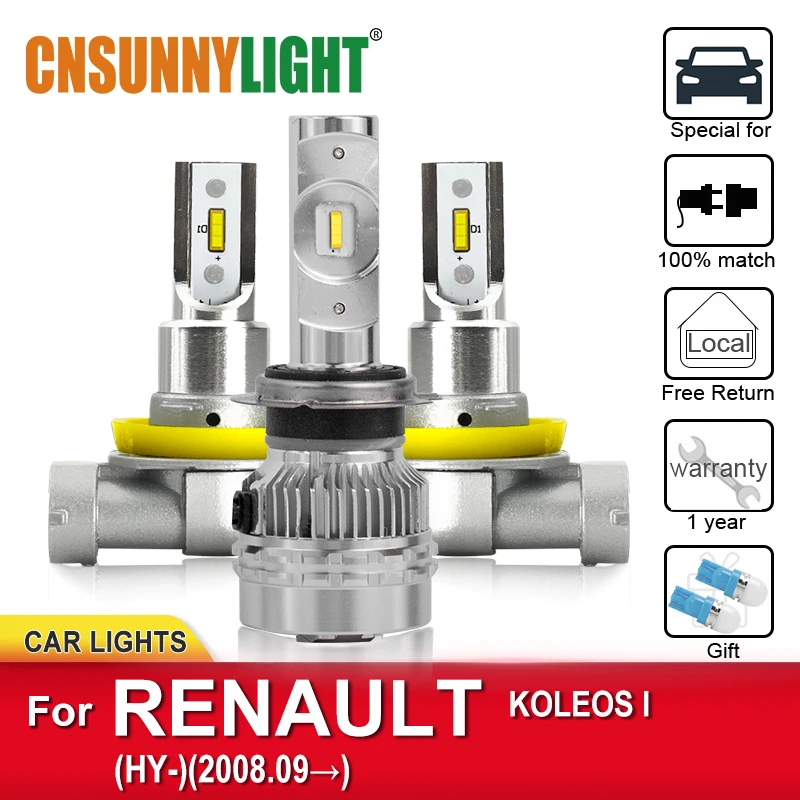 

CNSUNNYLIGHT Automotive LED Headlamp Bulbs For RENAULT KOLEOS I HY From 2008 Foglamp Bulb Headlight Waterproof Canbus Car Lamps