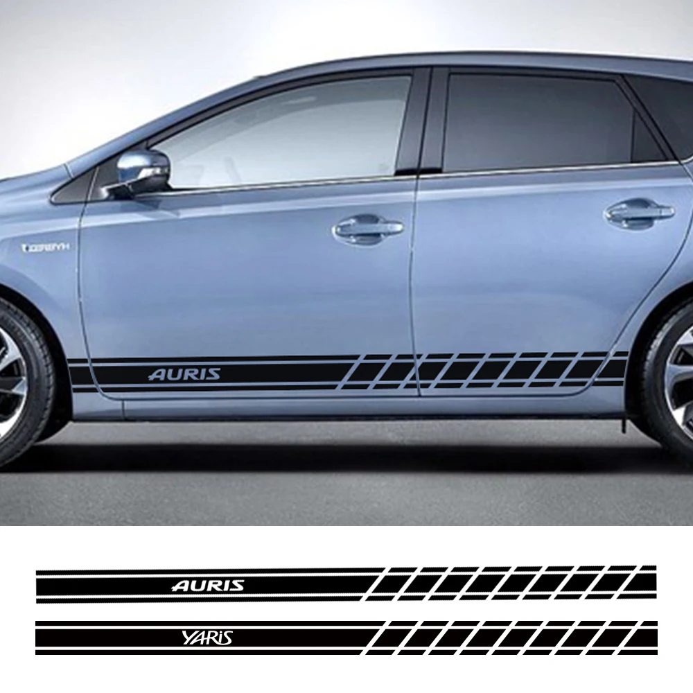 2 шт. автомобильный боковой двери Стикеры Наклейка для Toyota Yaris 4WD VVT-I Корона Auris Etios