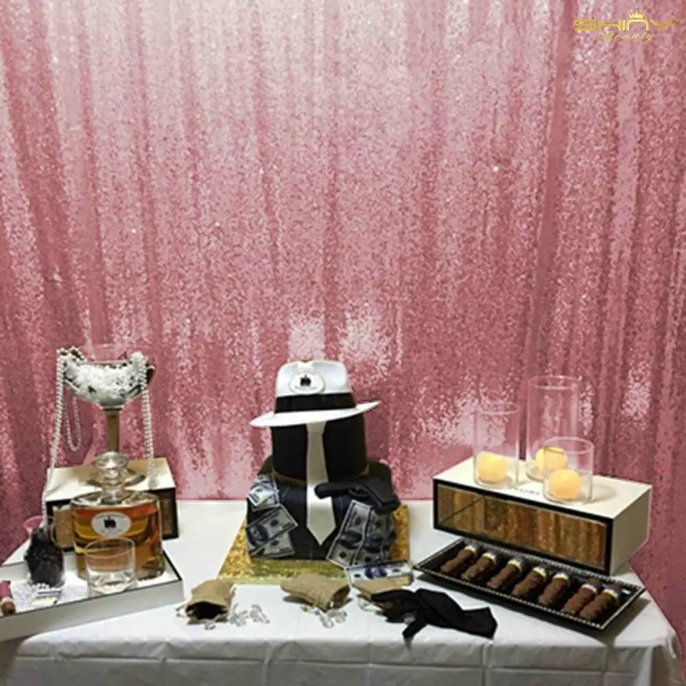 

4x8ft Pink Gold Sequin Backdrop Curtain Prom Backgrounds Wedding Decoration Photo Backdrops Curtains For Girls-M190924