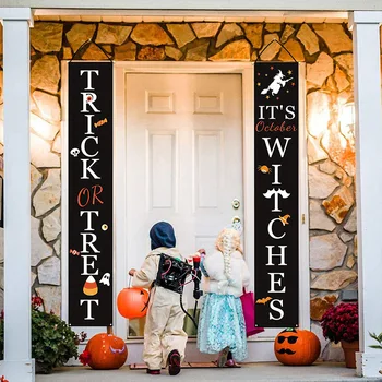 

2020 Door Hanging Painting Hang Flag Decoration Halloween Curtain Decoration Halloween Party Supplies outdoor banner new