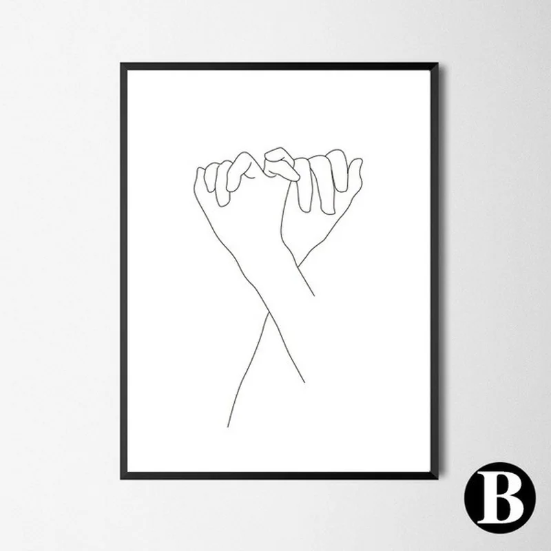 Minimalist Style Canvas Print Decorative Painting Wall Art Poster Living Room Bedroom Print Frame Not Include  (2)