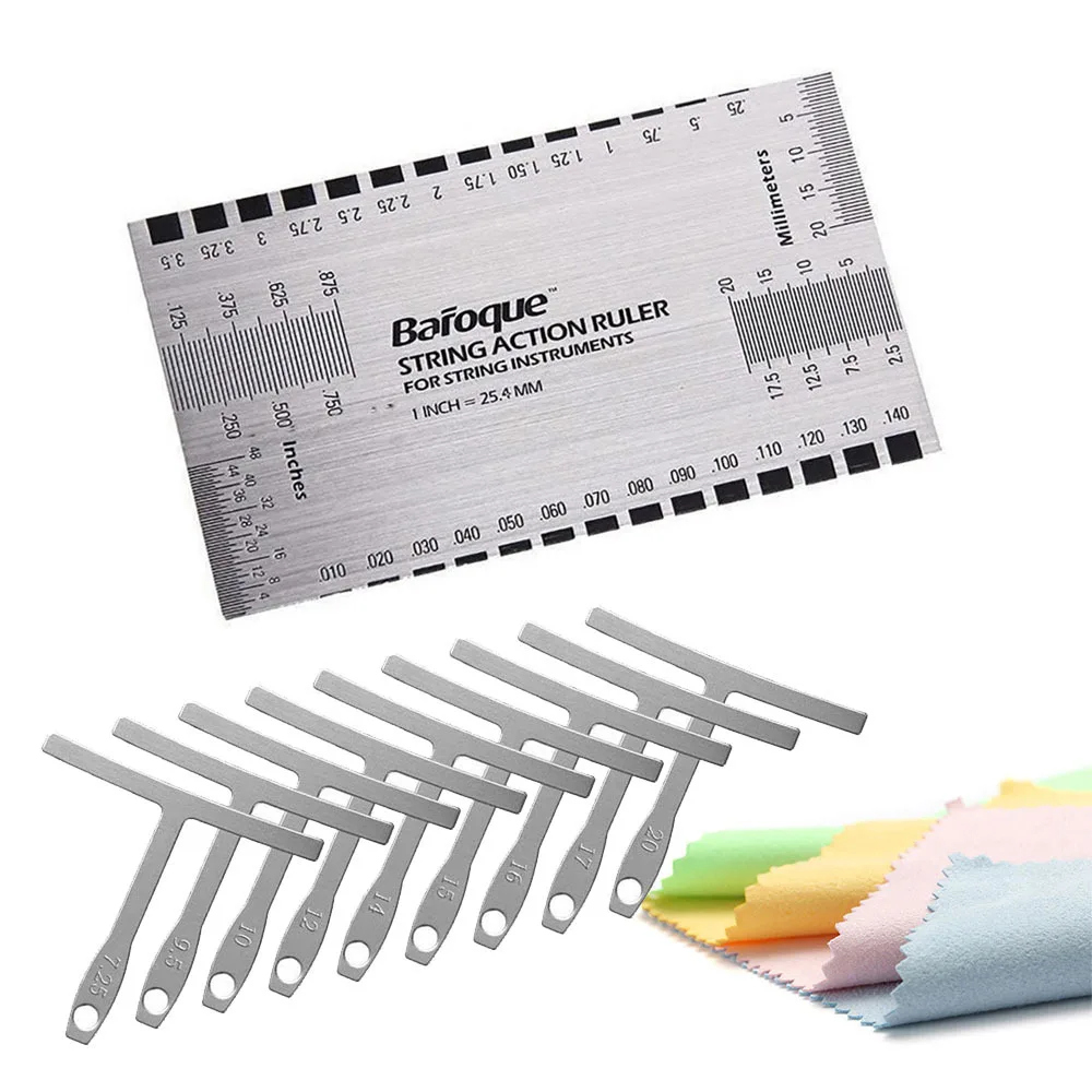 

Radian measuring ruler Guitar bass string pitch and string height measuring ruler Kit Guitar tools