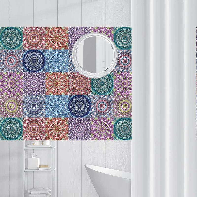 Мандала стиль DIY мозаичные плитки стикер s линии талии настенные наклейки для кухни клей ванная комната туалет водонепроницаемый ПВХ обои