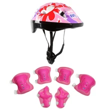 7pcs Kid Child Roller Skating Bike Helmet Knee Wrist Guard Elbow Pad Pieces Children Roller Skating Head Skateboard Knee Pads