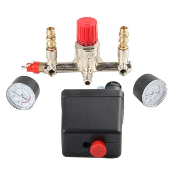 

Air Compressor Pressure Switch Outlet Control Valve W/Manifold Regulator Gauges Replacement Lighting Accessories