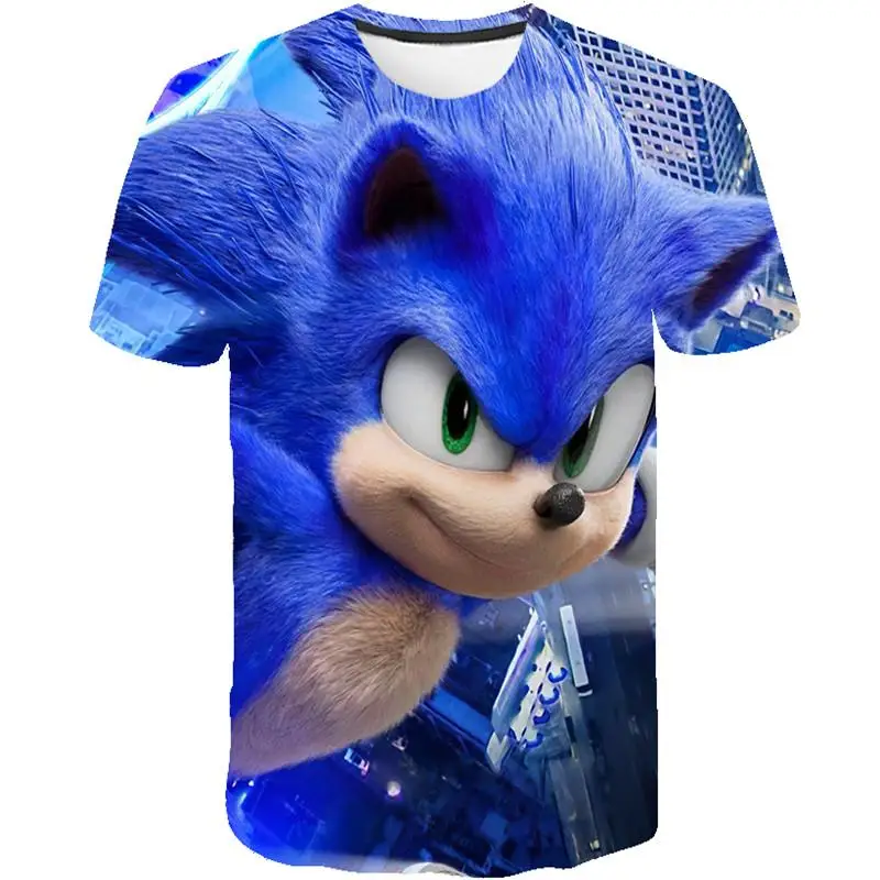 

2020 fashion 3D sonic hedgehog cartoon T-shirt for boys and girls summer casual short-sleeved children's wear Harajuku 3DT-shirt
