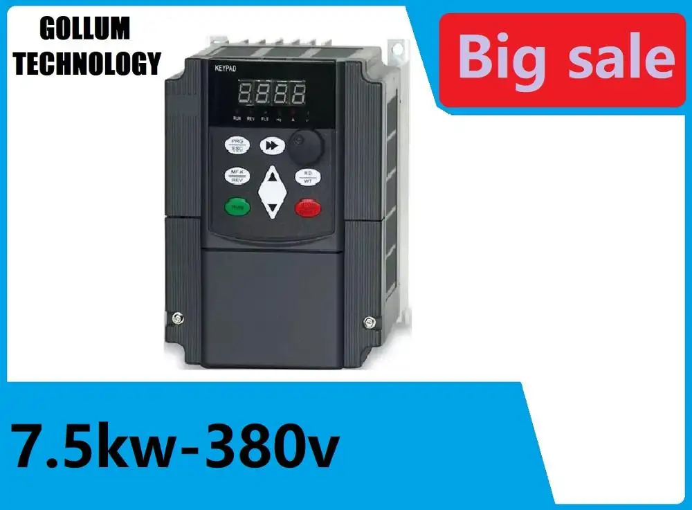 

AC Frequency Inverter Lathe VFD 7.5KW 10HP Speed Control 3Ph 380V Output 500Hz Motor Drive VFD for 3 Phase Asynchronous Moto