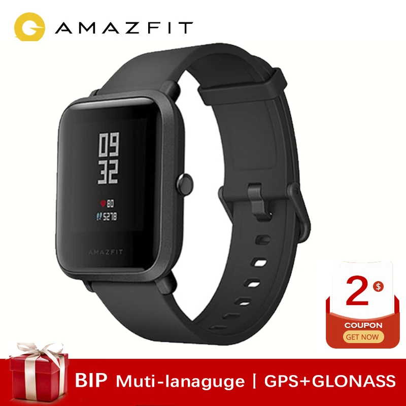 Global Amazfit Bip умные часы Bluetooth gps спортивный монитор сердечного ритма IP68 Водонепроницаемый напоминание о звонках MiFit APP будильник вибрация