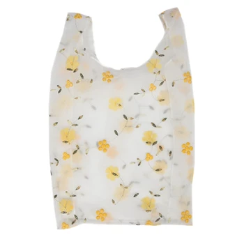 

Shopping Bag Mesh Embroidery Small Fresh Hand Bag Embroidered Handbag Transparent Shopping Bag Floral